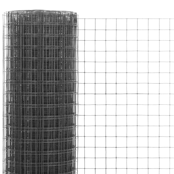 Alambrada de gallinero acero revestimiento PVC gris 10x1,5 m Alambrada de gallinero acero revestimiento PVC gris 10x1,5 m