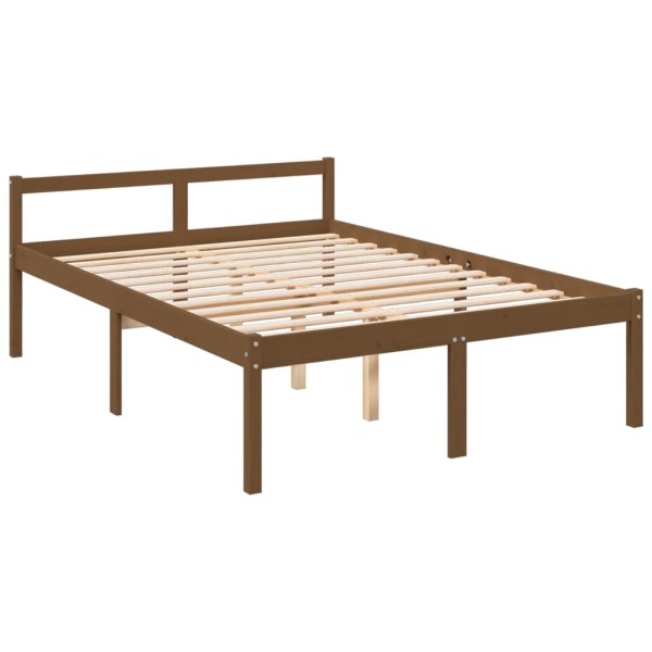 Cama personas mayores madera maciza pino marrón miel 120x200 cm