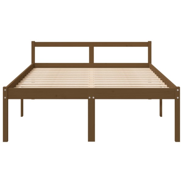 Cama personas mayores madera maciza pino marrón miel 120x200 cm