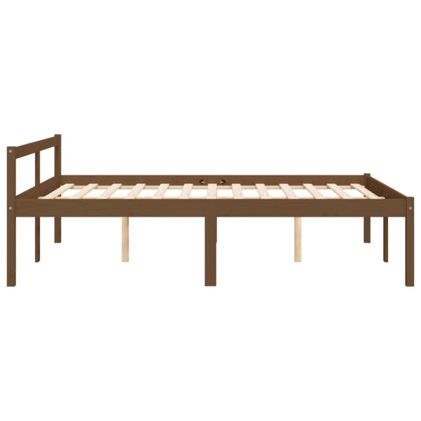 Cama personas mayores madera maciza pino marrón miel 120x200 cm