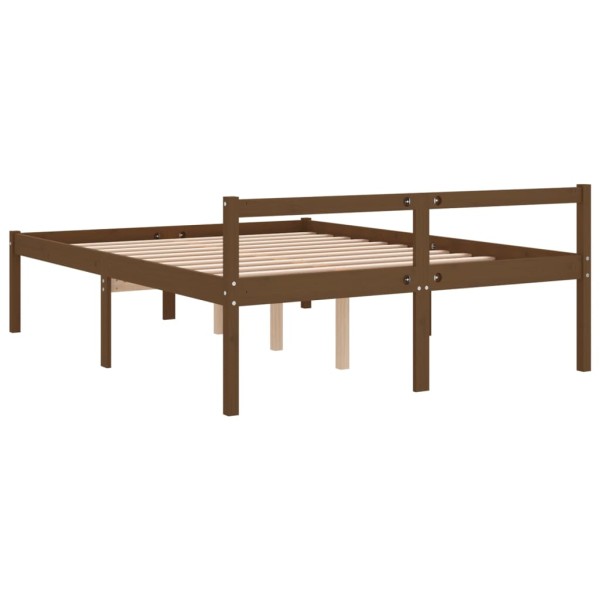 Cama personas mayores madera maciza pino marrón miel 120x200 cm