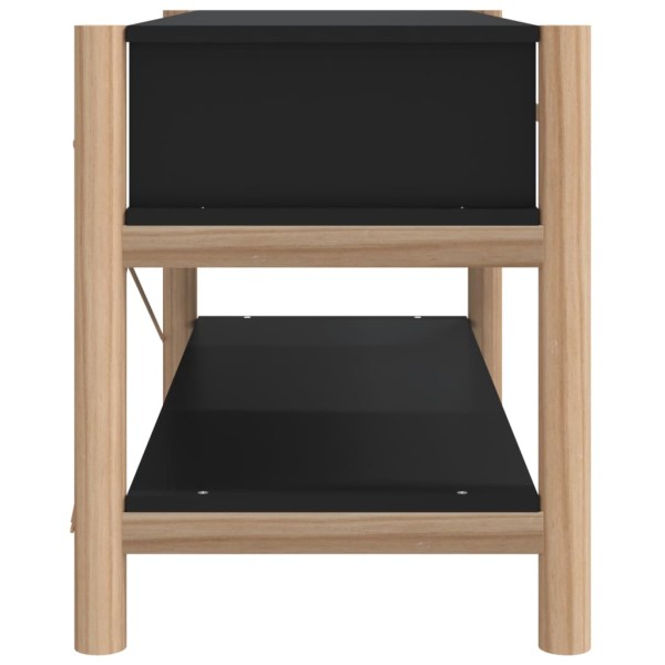 Mueble para TV madera contrachapada negro 82x38x45 cm Mueble para TV madera contrachapada negro 82x38x45 cm
