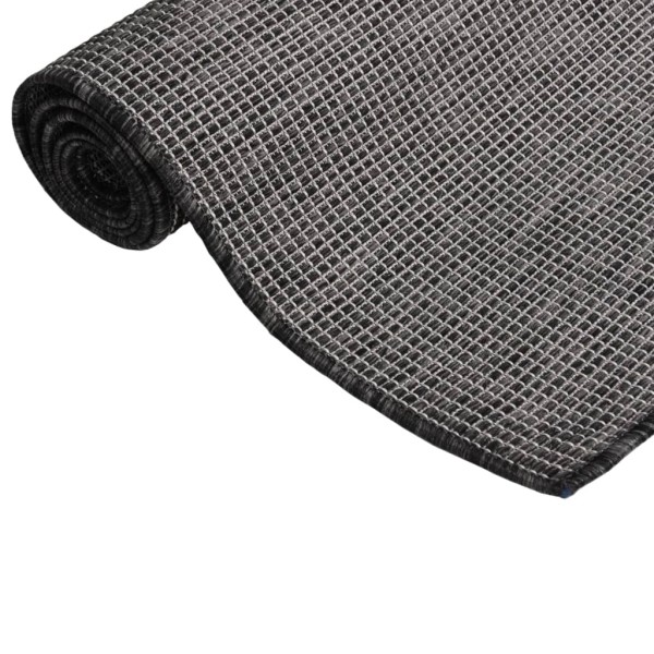 Alfombra de exterior de tejido plano gris 100x200 cm Alfombra de exterior de tejido plano gris 100x200 cm