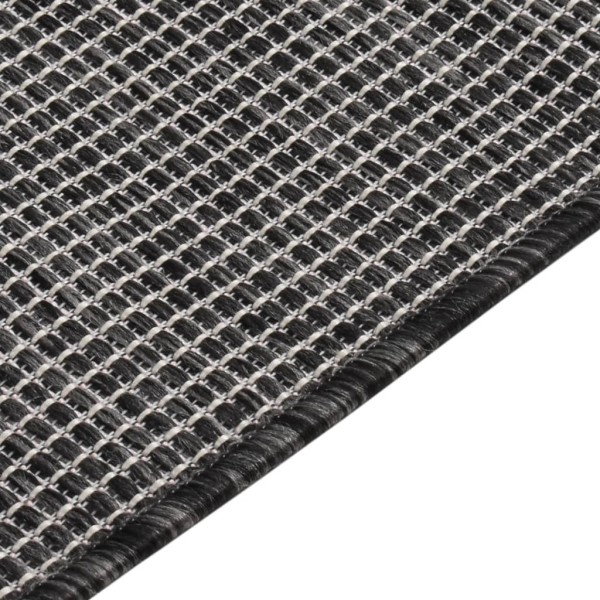 Alfombra de exterior de tejido plano gris 100x200 cm Alfombra de exterior de tejido plano gris 100x200 cm