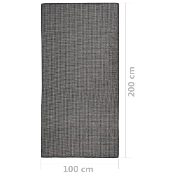 Alfombra de exterior de tejido plano gris 100x200 cm Alfombra de exterior de tejido plano gris 100x200 cm
