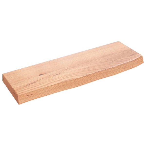 Estante de pared madera de roble tratada marrón claro 60x20x4cm Estante de pared madera de roble tratada marrón claro 60x20x4cm
