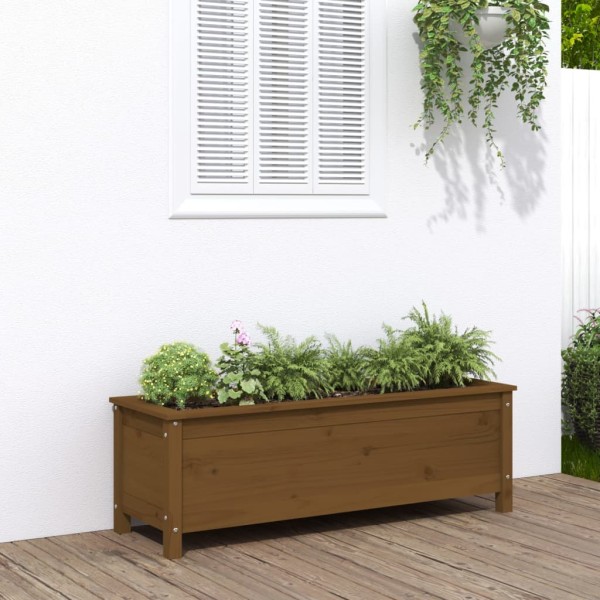 Arriate elevado de jardín madera pino marrón miel 119,5x40x39cm Arriate elevado de jardín madera pino marrón miel 119,5x40x39cm