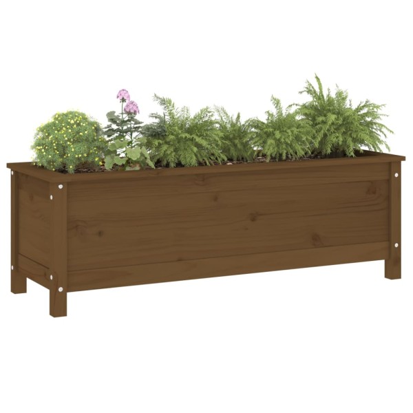 Arriate elevado de jardín madera pino marrón miel 119,5x40x39cm Arriate elevado de jardín madera pino marrón miel 119,5x40x39cm