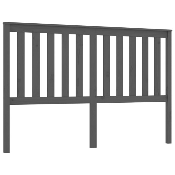 Cabecero de cama madera maciza de pino gris 141x6x101 cm Cabecero de cama madera maciza de pino gris 141x6x101 cm