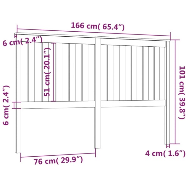Cabecero de cama madera maciza de pino gris 141x6x101 cm Cabecero de cama madera maciza de pino gris 141x6x101 cm