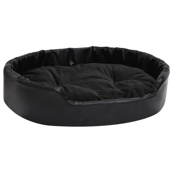 Cama para perros felpa y cuero sintético negra 90x79x20 cm Cama para perros felpa y cuero sintético negra 90x79x20 cm