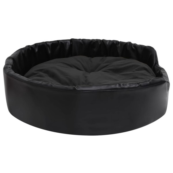 Cama para perros felpa y cuero sintético negra 90x79x20 cm Cama para perros felpa y cuero sintético negra 90x79x20 cm
