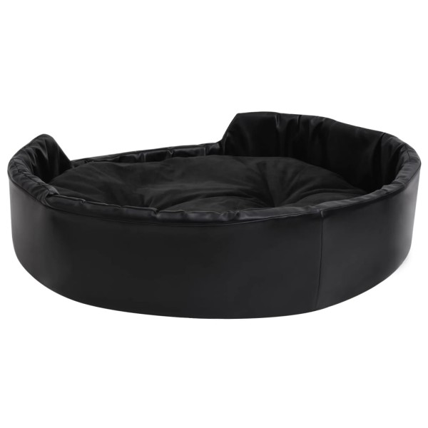 Cama para perros felpa y cuero sintético negra 90x79x20 cm Cama para perros felpa y cuero sintético negra 90x79x20 cm