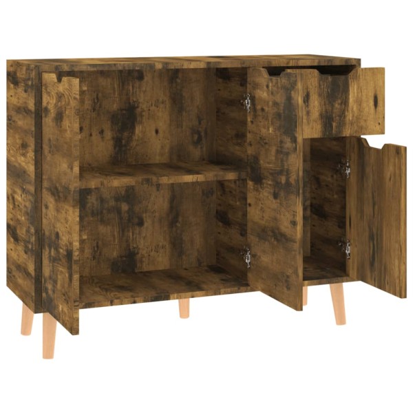Aparador de madera de ingeniería roble ahumado 90x30x72 cm Aparador de madera de ingeniería roble ahumado 90x30x72 cm
