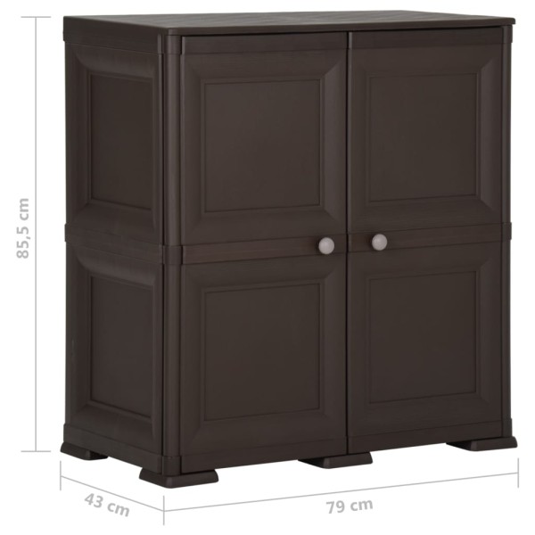 Armario de plástico diseño de madera marrón 79x43x85,5 cm Armario de plástico diseño de madera marrón 79x43x85,5 cm