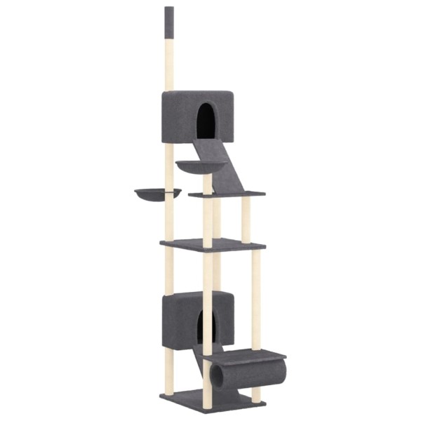 Árbol rascador para gatos suelo a techo gris oscuro 277-303 cm Árbol rascador para gatos suelo a techo gris oscuro 277-303 cm