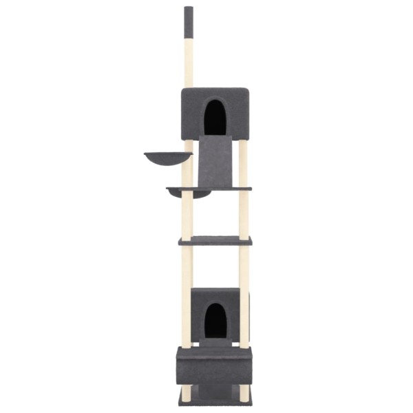 Árbol rascador para gatos suelo a techo gris oscuro 277-303 cm Árbol rascador para gatos suelo a techo gris oscuro 277-303 cm
