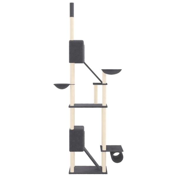 Árbol rascador para gatos suelo a techo gris oscuro 277-303 cm Árbol rascador para gatos suelo a techo gris oscuro 277-303 cm