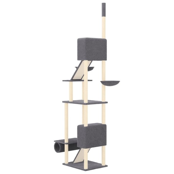 Árbol rascador para gatos suelo a techo gris oscuro 277-303 cm Árbol rascador para gatos suelo a techo gris oscuro 277-303 cm