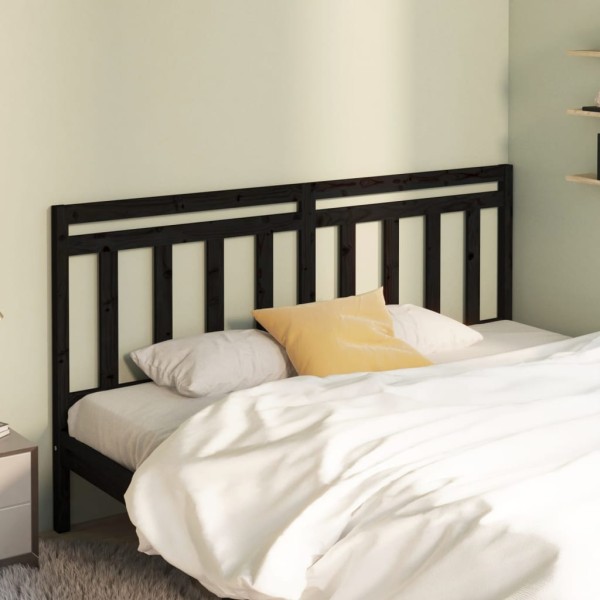 Cabecero de cama madera maciza de pino negro 186x4x100 cm Cabecero de cama madera maciza de pino negro 186x4x100 cm