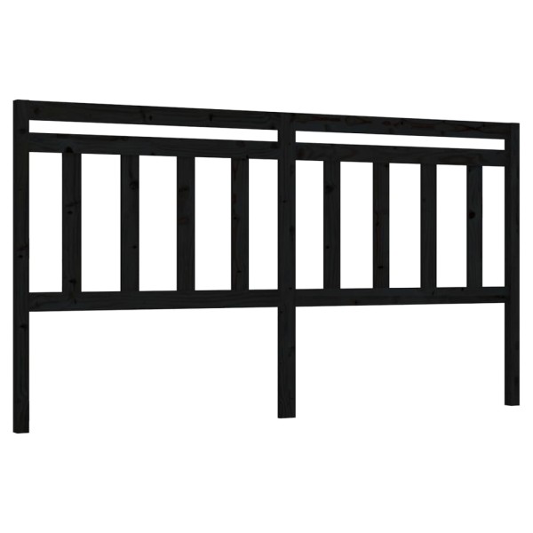 Cabecero de cama madera maciza de pino negro 186x4x100 cm Cabecero de cama madera maciza de pino negro 186x4x100 cm