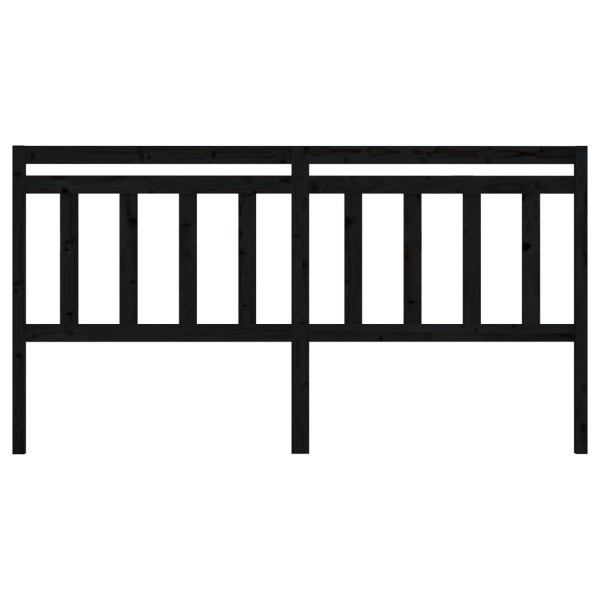 Cabecero de cama madera maciza de pino negro 186x4x100 cm Cabecero de cama madera maciza de pino negro 186x4x100 cm