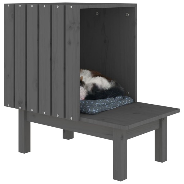 Casa para gatos de madera maciza de pino gris 60x36x60 cm Casa para gatos de madera maciza de pino gris 60x36x60 cm
