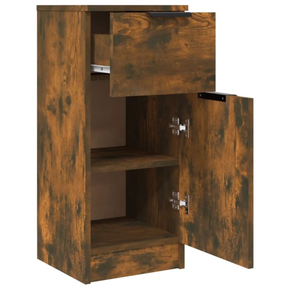 Aparadores 2 uds madera contrachapada roble ahumado 30x30x70 cm Aparadores 2 uds madera contrachapada roble ahumado 30x30x70 cm
