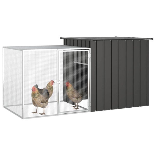 Jaula de gallinas acero galvanizado antracita 200x91x100 cm Jaula de gallinas acero galvanizado antracita 200x91x100 cm