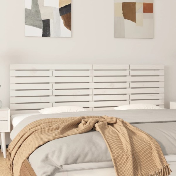 Cabecero de cama de pared madera maciza pino blanco 206x3x63 cm Cabecero de cama de pared madera maciza pino blanco 206x3x63 cm