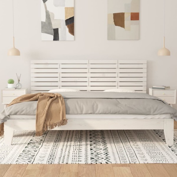 Cabecero de cama de pared madera maciza pino blanco 206x3x63 cm Cabecero de cama de pared madera maciza pino blanco 206x3x63 cm