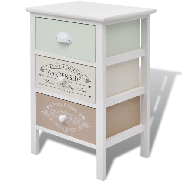 Mueble de almacenaje estilo francés con 3 cajones madera Mueble de almacenaje estilo francés con 3 cajones madera