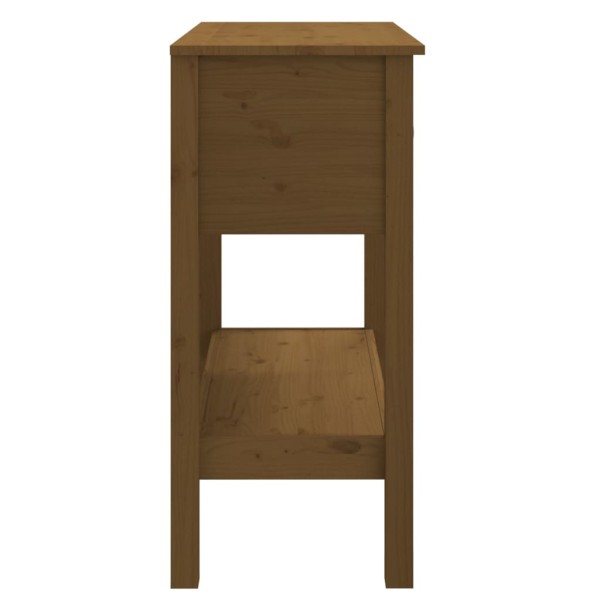 Mesa consola de madera maciza de pino marrón miel 75x35x75 cm Mesa consola de madera maciza de pino marrón miel 75x35x75 cm
