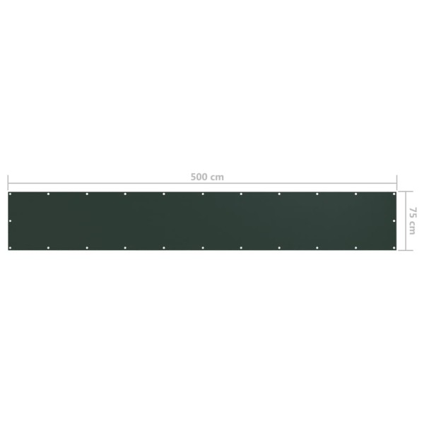 Toldo para balcón tela oxford verde oscuro 75x500 cm Toldo para balcón tela oxford verde oscuro 75x500 cm