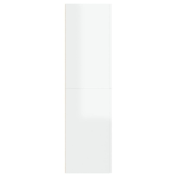Mueble TV 2 uds contrachapada blanco brillante 30,5x30x110 cm Mueble TV 2 uds contrachapada blanco brillante 30,5x30x110 cm