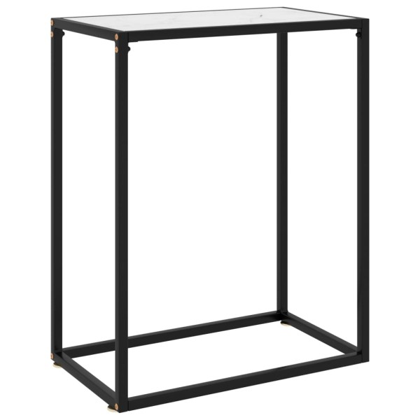 Mesa consola vidrio templado blanco 60x35x75 cm Mesa consola vidrio templado blanco 60x35x75 cm