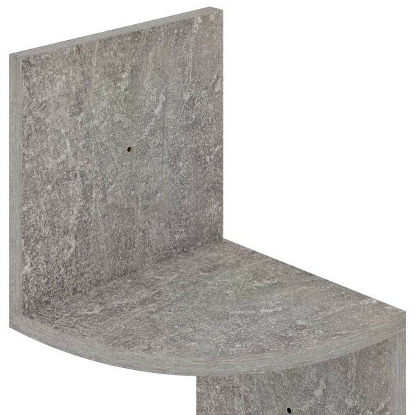Estante de esquina de pared madera de ingeniería gris hormigón Estante de esquina de pared madera de ingeniería gris hormigón