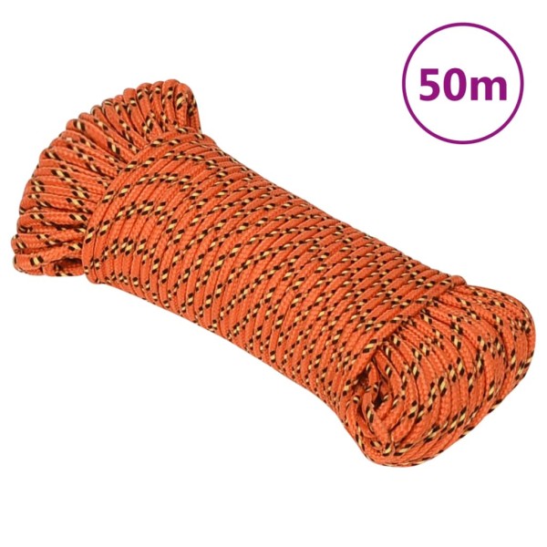 Cuerda de barco polipropileno naranja 3 mm 50 m Cuerda de barco polipropileno naranja 3 mm 50 m