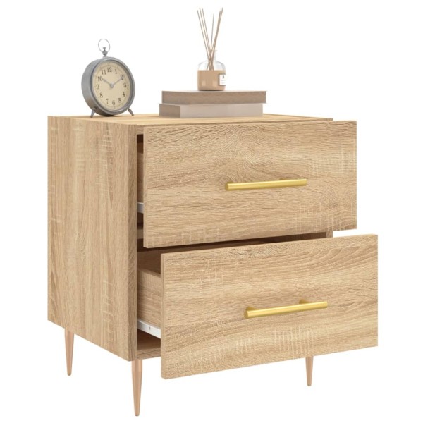Mesita de noche madera de ingeniería roble Sonoma 40x35x47,5 cm Mesita de noche madera de ingeniería roble Sonoma 40x35x47,5 cm