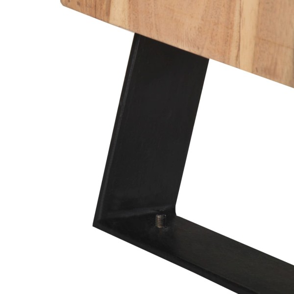 Mesita de noche madera maciza acacia borde natural 40x30x50 cm Mesita de noche madera maciza acacia borde natural 40x30x50 cm