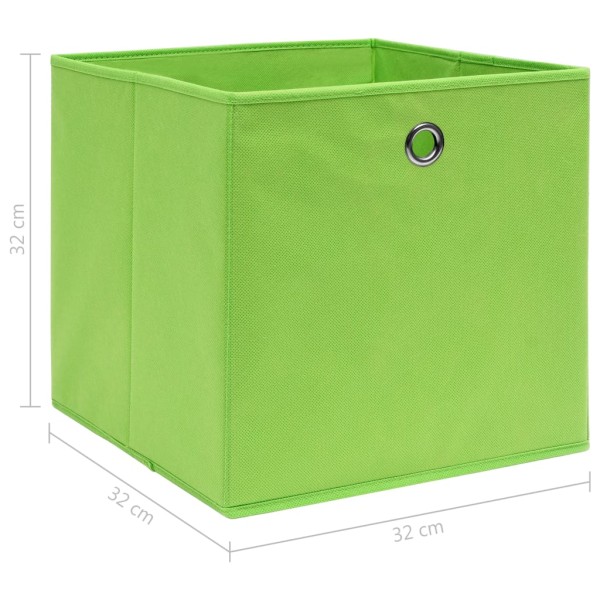 Cajas de almacenaje 4 uds tela verde 32x32x32 cm Cajas de almacenaje 4 uds tela verde 32x32x32 cm