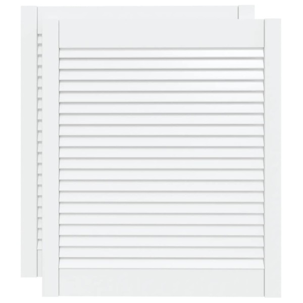 Puerta de armario lamas 2 uds madera pino blanco 69x59,4 cm Puerta de armario lamas 2 uds madera pino blanco 69x59,4 cm
