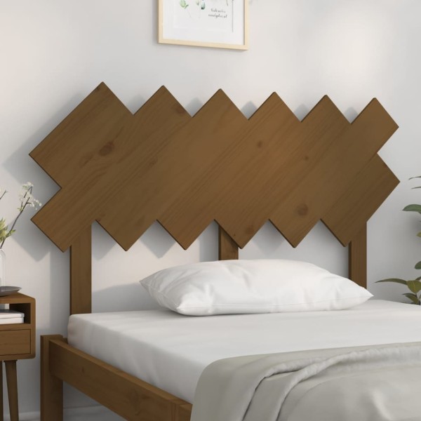 Cabecero de cama madera maciza pino marrón miel 122,5x3x80,5 cm Cabecero de cama madera maciza pino marrón miel 122,5x3x80,5 cm