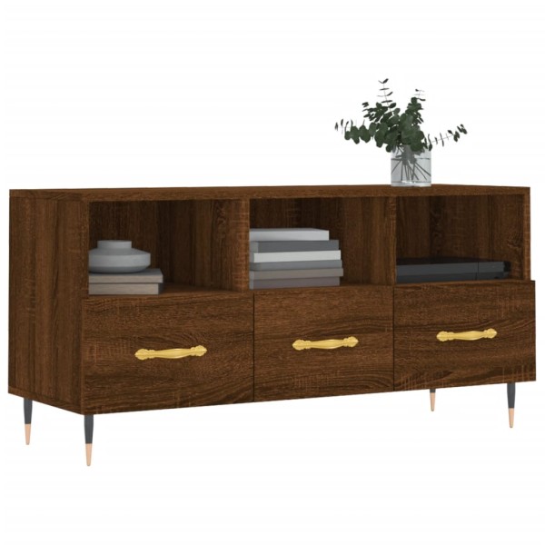 Mueble de TV madera de ingeniería marrón roble 102x36x50 cm Mueble de TV madera de ingeniería marrón roble 102x36x50 cm