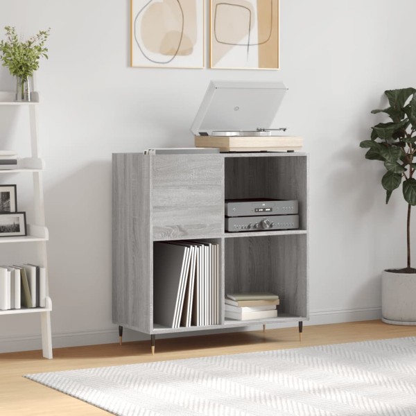 Mueble discos madera contrachapada gris Sonoma 84,5x38x89 cm Mueble discos madera contrachapada gris Sonoma 84,5x38x89 cm
