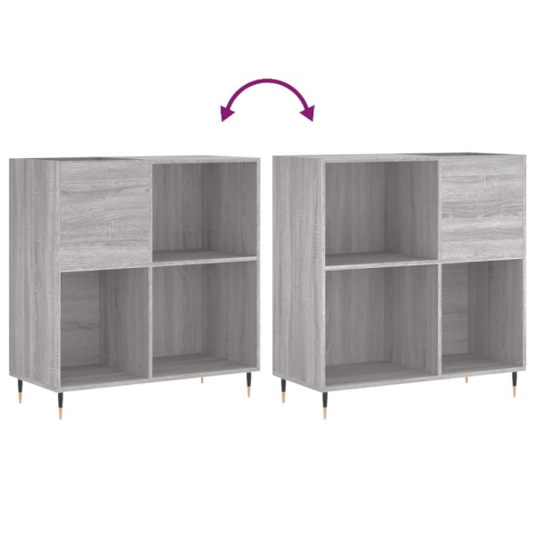 Mueble discos madera contrachapada gris Sonoma 84,5x38x89 cm Mueble discos madera contrachapada gris Sonoma 84,5x38x89 cm