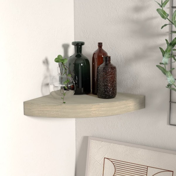 Estante flotante de esquina color roble MDF 25x25x3,8 cm Estante flotante de esquina color roble MDF 25x25x3,8 cm