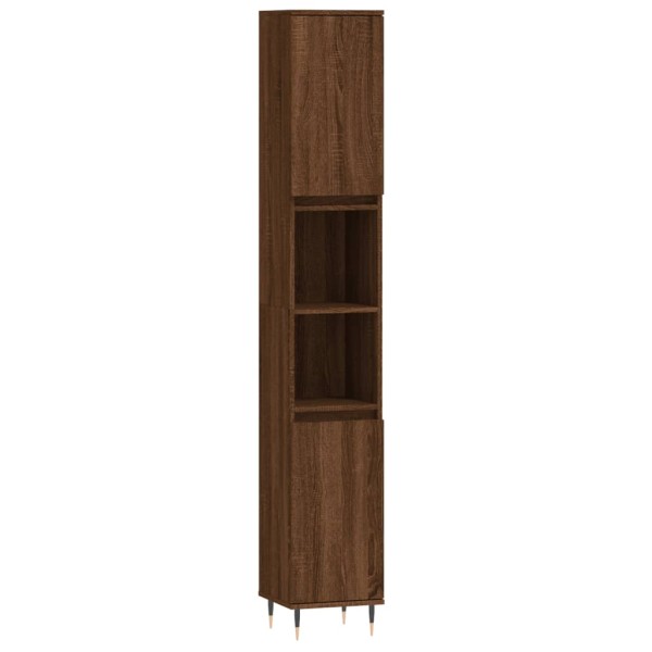 Armario de baño madera contrachapada roble marrón 30x30x190 cm Armario de baño madera contrachapada roble marrón 30x30x190 cm