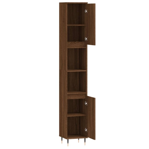 Armario de baño madera contrachapada roble marrón 30x30x190 cm Armario de baño madera contrachapada roble marrón 30x30x190 cm