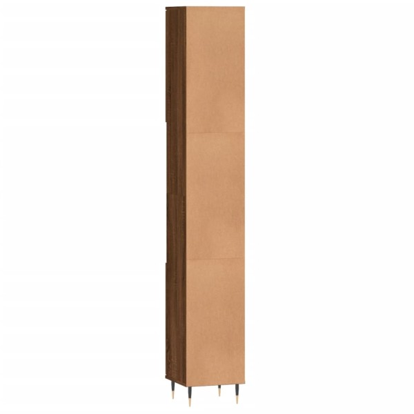 Armario de baño madera contrachapada roble marrón 30x30x190 cm Armario de baño madera contrachapada roble marrón 30x30x190 cm
